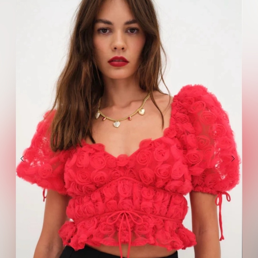 RED HANNAH CROP TOP FOR LOVE & LEMONS